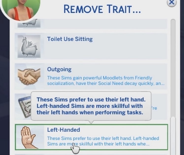 the sims 4 remove traits