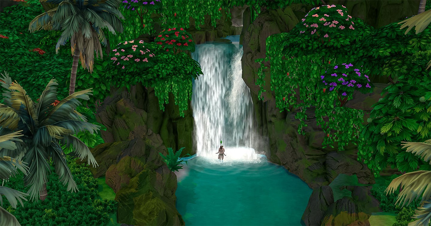 Waterfall in Mua Pel’am the sims 4