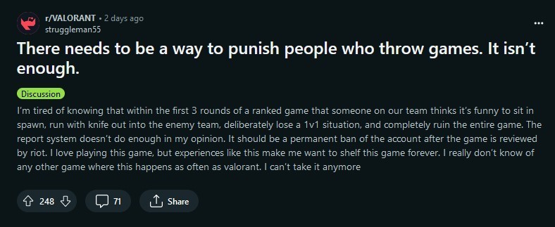 Valorants fans want harsher punishment for toxic players