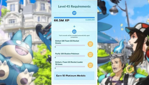 Pokémon GO 45 level