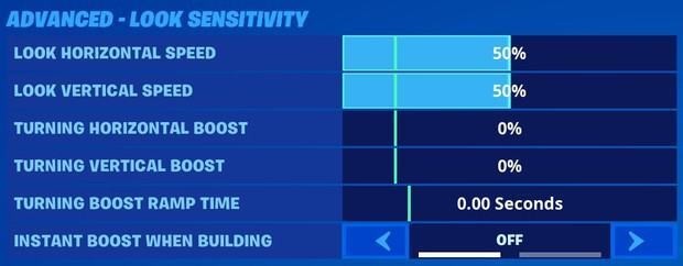 Fortnite controller sensitivity settings
