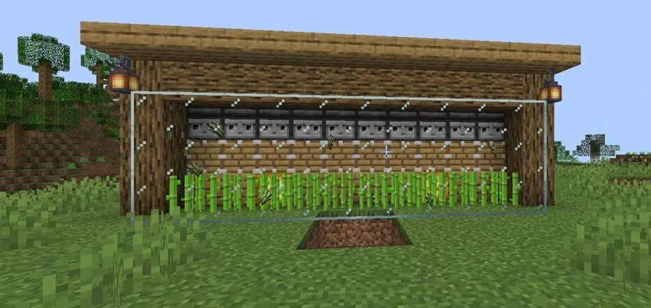 Automatic sugar cane farm in Minecraft