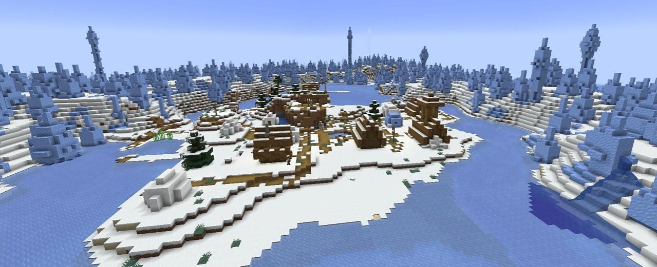 The village is surrounded by ice floes