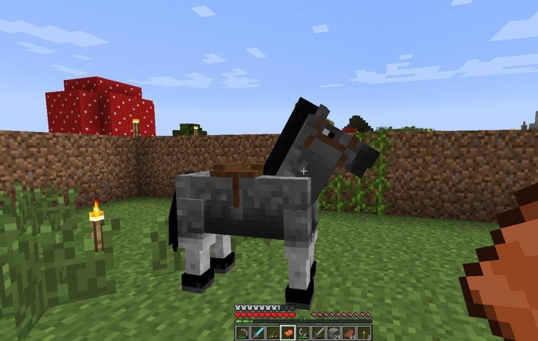 taming a Minecraft horse