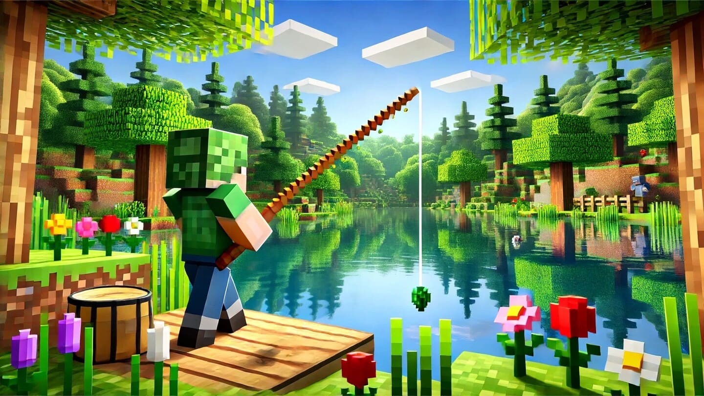Reel in Minecraft success become a real master and craft a fishing rod