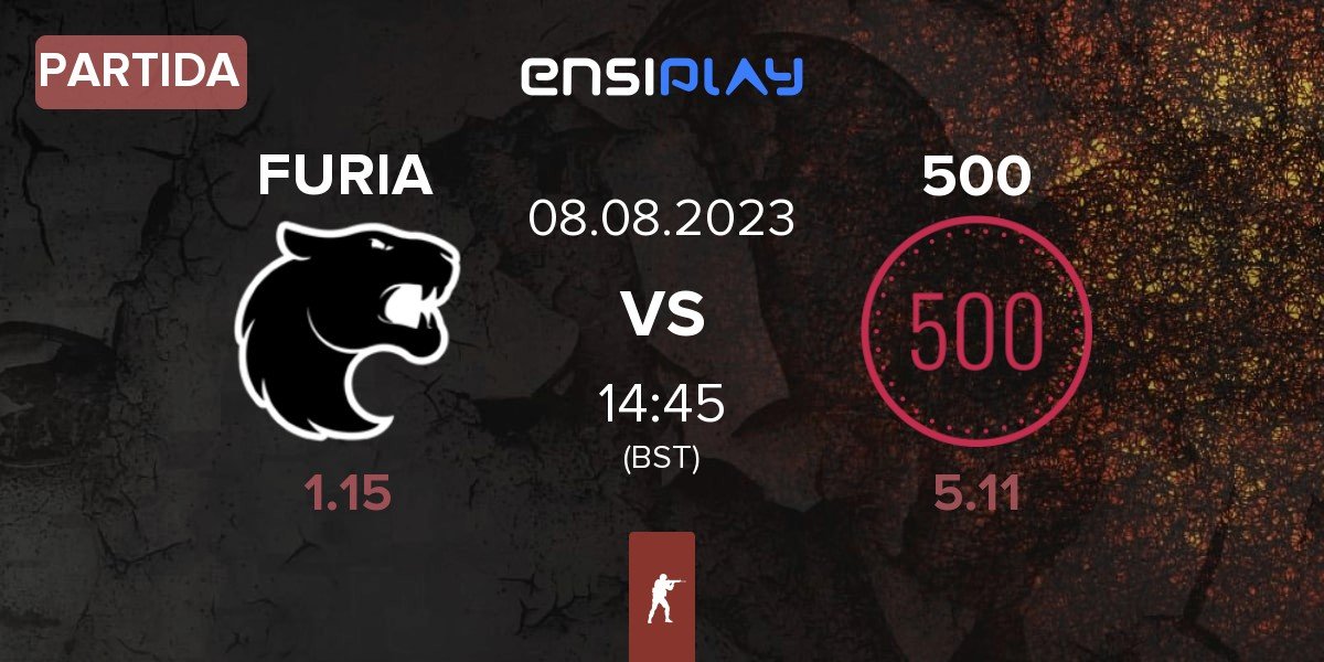 Partida FURIA Esports FURIA vs 500 | 08.08