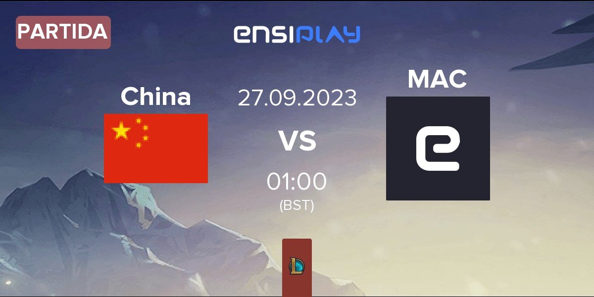 Partida China vs Macau MAC | 27.09