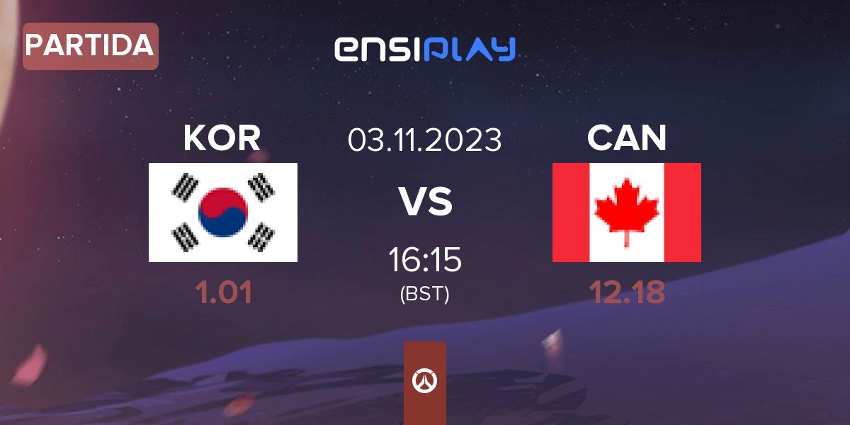 Partida South Korea KOR vs Canada CAN | 03.11
