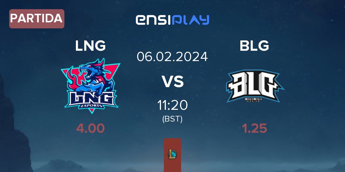 Partida LNG Esports LNG vs Bilibili Gaming BLG | 06.02