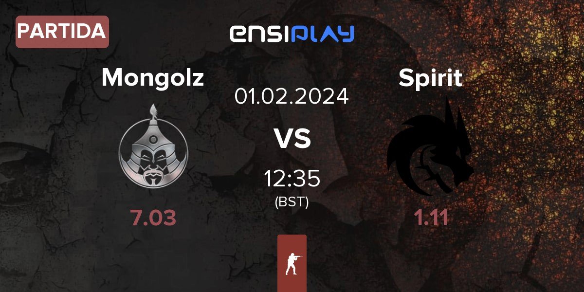 Partida The Mongolz Mongolz vs Team Spirit Spirit | 01.02