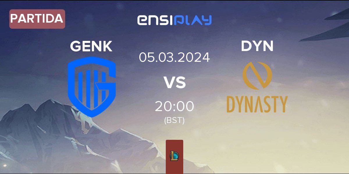 Partida KRC Genk Esports GENK vs Dynasty DYN | 05.03