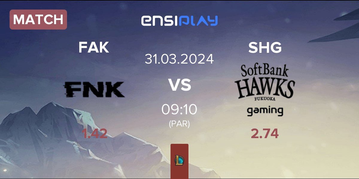 Match Frank Esports FAK vs Fukuoka SoftBank Hawks gaming SHG | 31.03