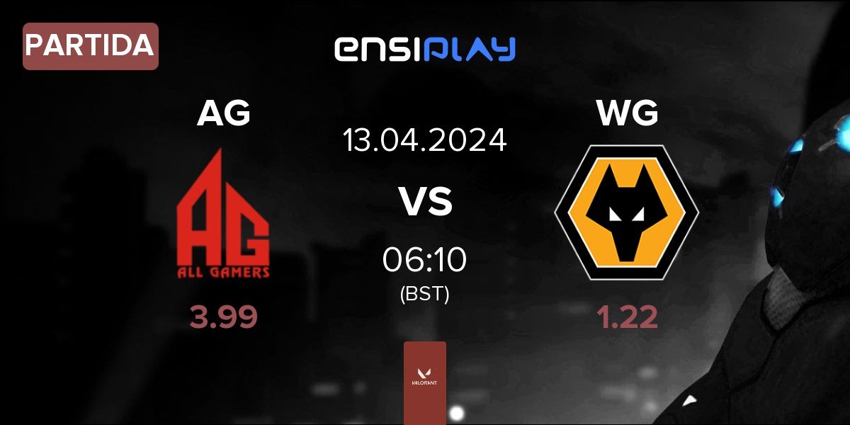 Partida ALL GAMERS AG vs Wolves Esports WG | 13.04