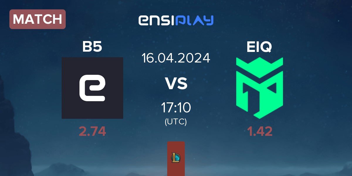 Match BeFive B5 vs Entropiq EIQ | 16.04