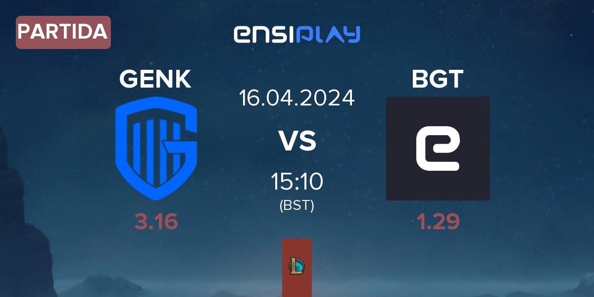 Partida KRC Genk Esports GENK vs BoostGate Esports BGT | 16.04