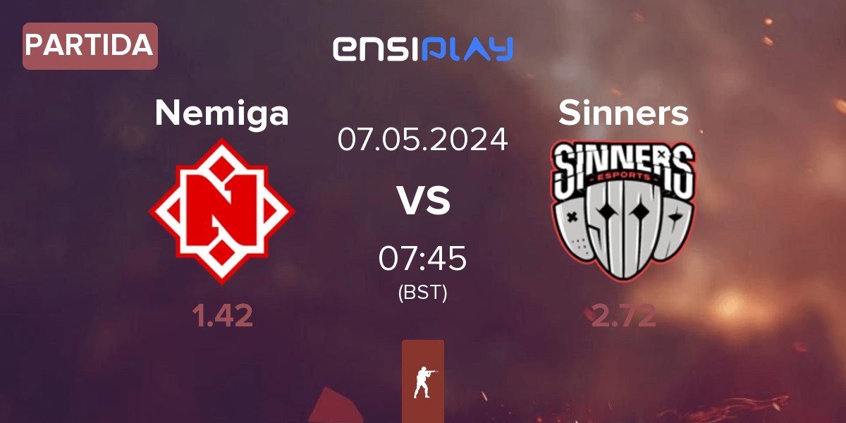 Partida Nemiga Gaming Nemiga vs Sinners Esports Sinners | 07.05