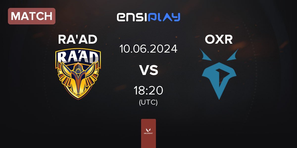 Match Team RA'AD RA'AD vs Onyx Ravens OXR | 10.06