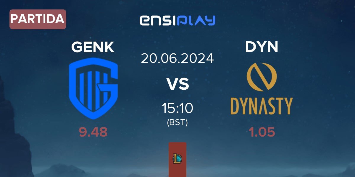 Partida KRC Genk Esports GENK vs Dynasty DYN | 20.06
