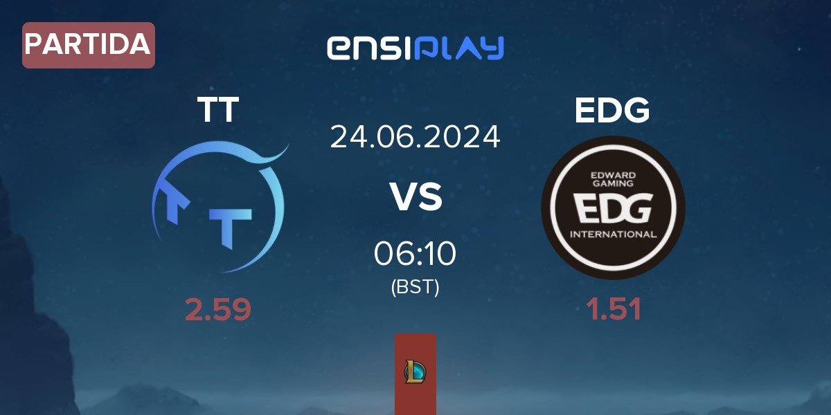 Partida ThunderTalk Gaming TT vs EDward Gaming EDG | 24.06